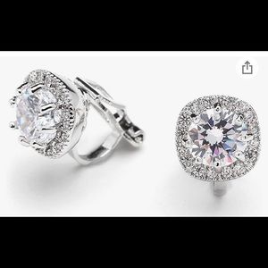 Mariell cubic zirconia clip on earings